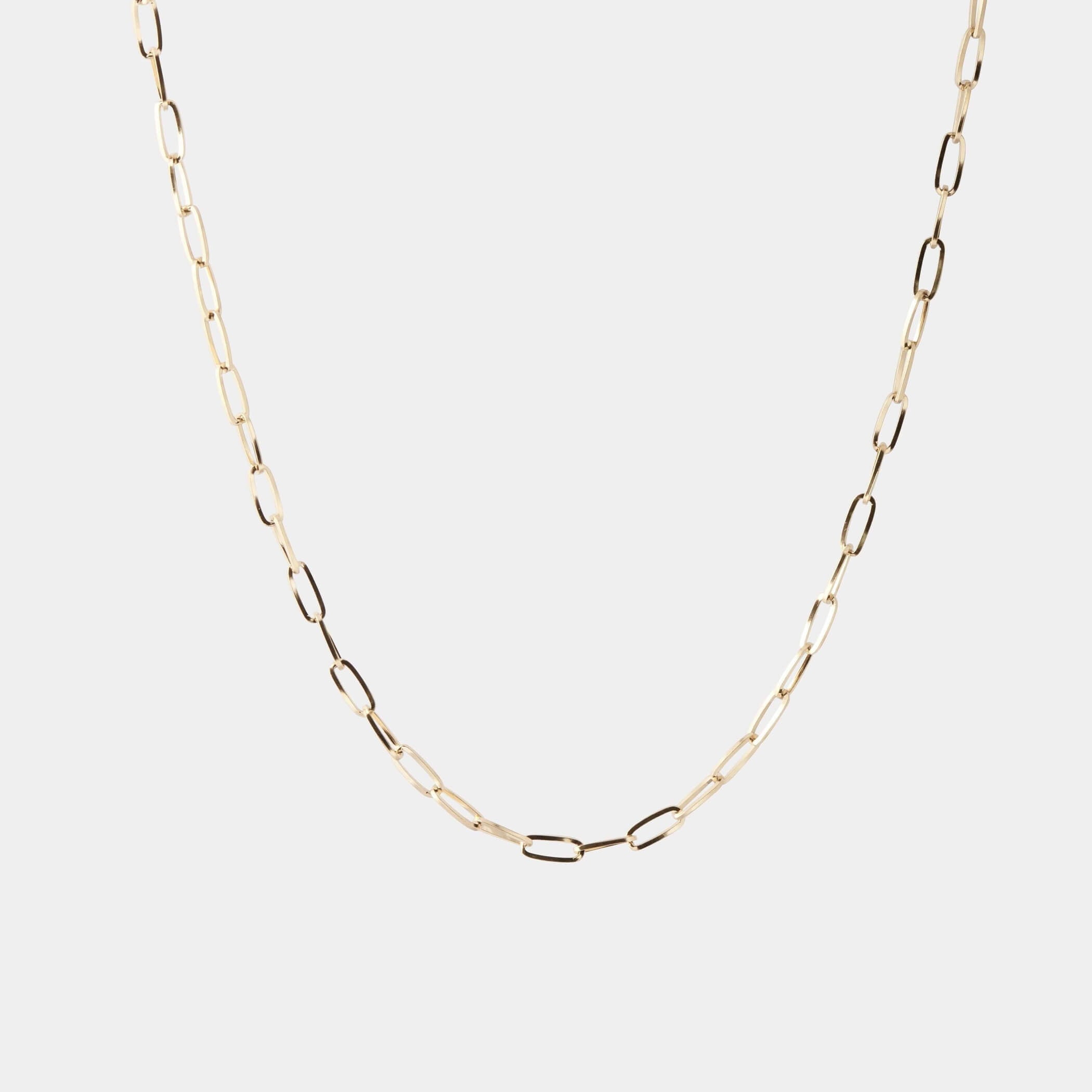 [ゴールド] ナローペーパーチェーンネックレス