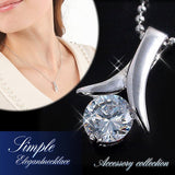 Limited Quantity [Treasure Chest] Elegance is the key! Features a 6mm CZ! A classic, popular swing necklace with a platinum finish