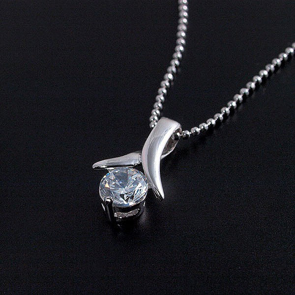 Limited Quantity [Treasure Chest] Elegance is the key! Features a 6mm CZ! A classic, popular swing necklace with a platinum finish