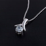 Limited Quantity [Treasure Chest] Elegance is the key! Features a 6mm CZ! A classic, popular swing necklace with a platinum finish