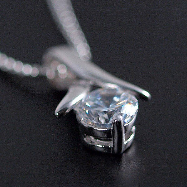 Limited Quantity [Treasure Chest] Elegance is the key! Features a 6mm CZ! A classic, popular swing necklace with a platinum finish