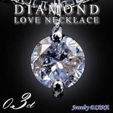 Diamond solitaire single large necklace