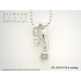 diamond double line necklace