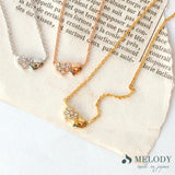 ストーン パヴェ ハート ネックレス ペンダント 日本製 ジュエリー ゴールド・ピンクゴールド・シルバーの3色展開 (op-154)