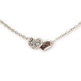 ストーン パヴェ ハート ネックレス ペンダント 日本製 ジュエリー ゴールド・ピンクゴールド・シルバーの3色展開 (op-154)