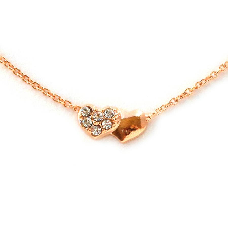 ストーン パヴェ ハート ネックレス ペンダント 日本製 ジュエリー ゴールド・ピンクゴールド・シルバーの3色展開 (op-154)
