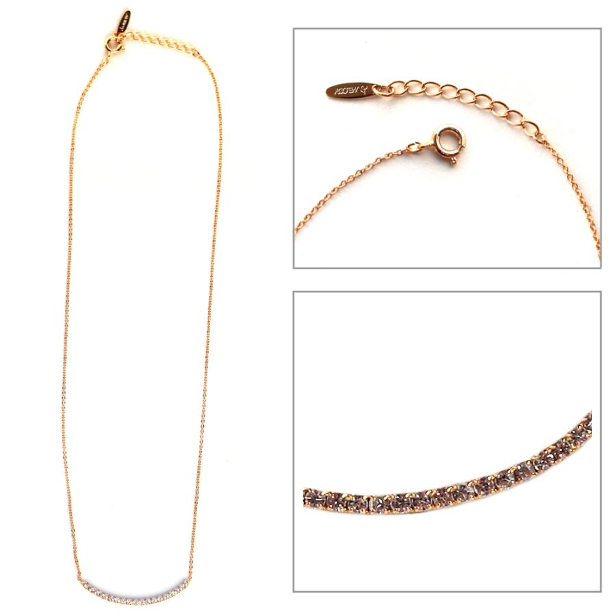 日本製 ジュエリー ラウンド スマイル ネックレス ストーン ペンダント フォーマル ゴールド・ピンクゴールド・シルバーの3色展開 (op-218)