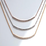 日本製 ジュエリー ラウンド スマイル ネックレス ストーン ペンダント フォーマル ゴールド・ピンクゴールド・シルバーの3色展開 (op-218)