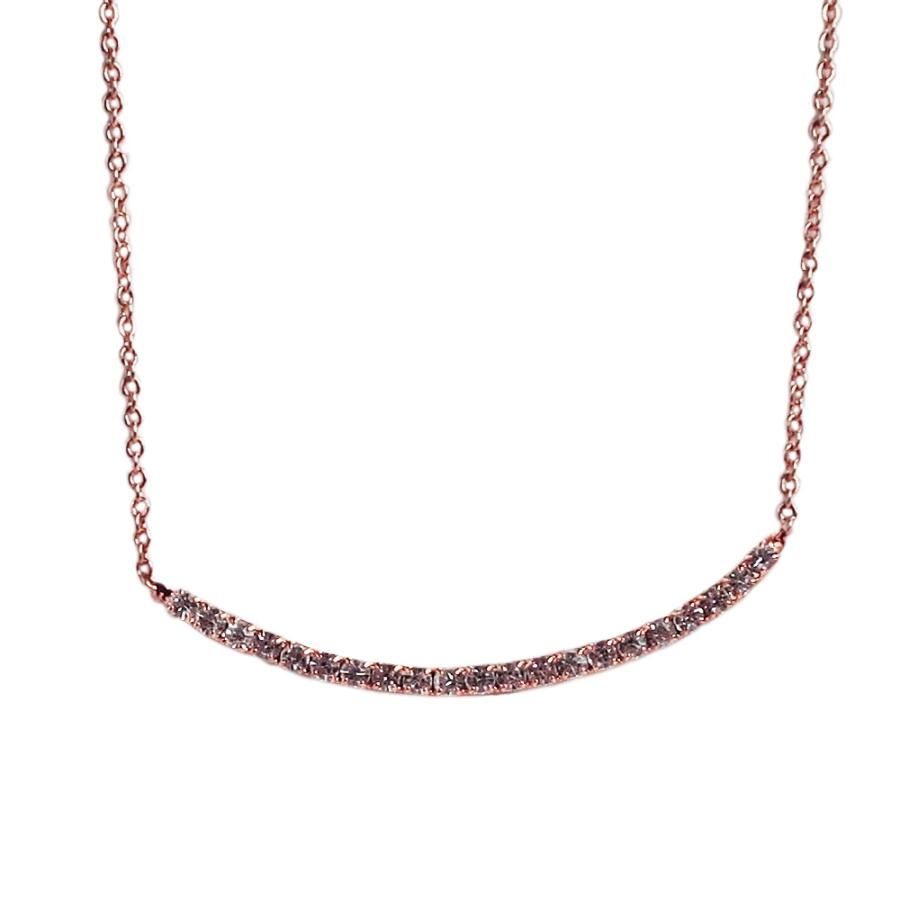 日本製 ジュエリー ラウンド スマイル ネックレス ストーン ペンダント フォーマル ゴールド・ピンクゴールド・シルバーの3色展開 (op-218)