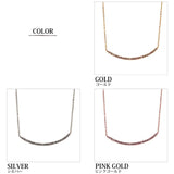 日本製 ジュエリー ラウンド スマイル ネックレス ストーン ペンダント フォーマル ゴールド・ピンクゴールド・シルバーの3色展開 (op-218)