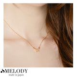 日本製 ジュエリー ネックレス ラインストーン バタフライ 蝶 ちょうちょ パヴェ モチーフ ゴールド・ピンクゴールド・シルバーの3色展開 (op-228)