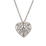 日本製 ジュエリー 透かし柄 ハート ロング ネックレス ペンダント ゴールド・ピンクゴールド・シルバーの3色展開 (op-242)