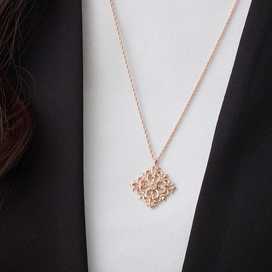 日本製 ジュエリー アラベスク ダイヤシェイプ マーキス ロング ネックレス ペンダント ストーン ゴールド・ピンクゴールド・シルバーの3色展開 (op-244)