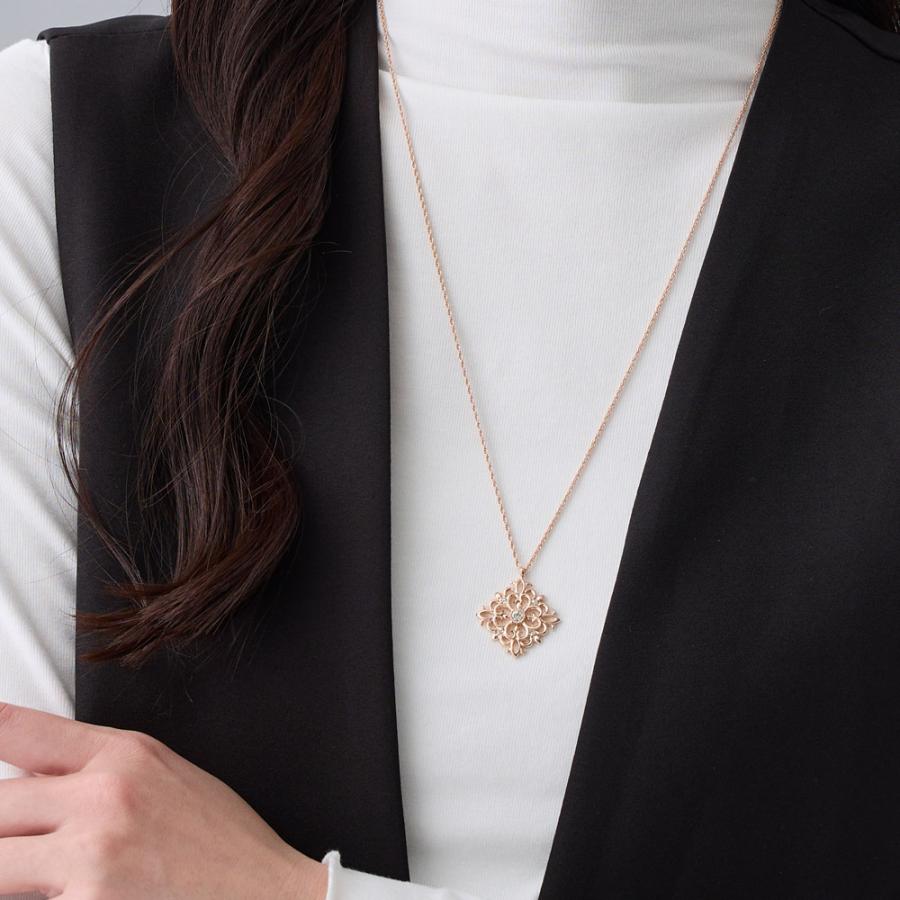 日本製 ジュエリー アラベスク ダイヤシェイプ マーキス ロング ネックレス ペンダント ストーン ゴールド・ピンクゴールド・シルバーの3色展開 (op-244)