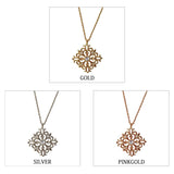 日本製 ジュエリー アラベスク ダイヤシェイプ マーキス ロング ネックレス ペンダント ストーン ゴールド・ピンクゴールド・シルバーの3色展開 (op-244)