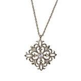 日本製 ジュエリー アラベスク ダイヤシェイプ マーキス ロング ネックレス ペンダント ストーン ゴールド・ピンクゴールド・シルバーの3色展開 (op-244)