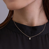 日本製 ジュエリー ネックレス プチ ペンダント 1粒 小ぶり ストーン シンプル  ゴールド・ピンクゴールド・シルバーの3色展開 (op-n1)