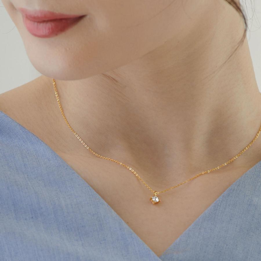 日本製 ジュエリー ネックレス プチ ペンダント 1粒 小ぶり ストーン シンプル  ゴールド・ピンクゴールド・シルバーの3色展開 (op-n1)