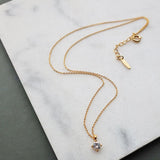 日本製 ジュエリー ネックレス プチ ペンダント 1粒 小ぶり ストーン シンプル  ゴールド・ピンクゴールド・シルバーの3色展開 (op-n1)