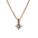 日本製 ジュエリー ネックレス プチ ペンダント 1粒 小ぶり ストーン シンプル  ゴールド・ピンクゴールド・シルバーの3色展開 (op-n1)