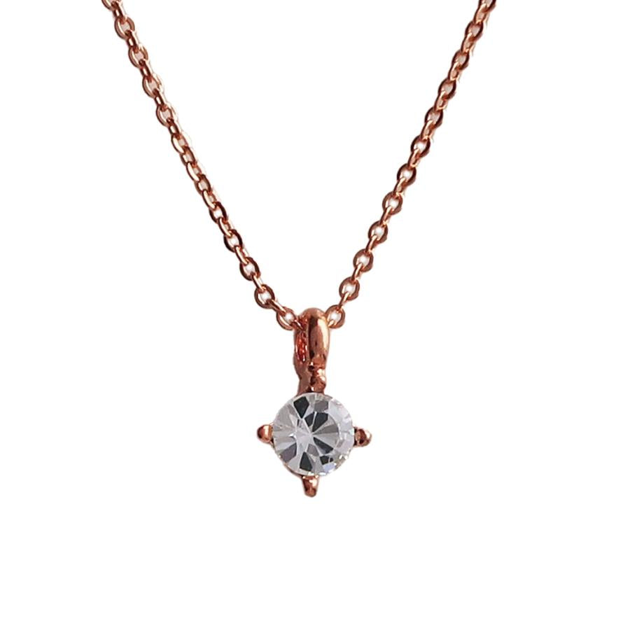 日本製 ジュエリー ネックレス プチ ペンダント 1粒 小ぶり ストーン シンプル  ゴールド・ピンクゴールド・シルバーの3色展開 (op-n1)