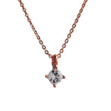 日本製 ジュエリー ネックレス プチ ペンダント 1粒 小ぶり ストーン シンプル  ゴールド・ピンクゴールド・シルバーの3色展開 (op-n1)