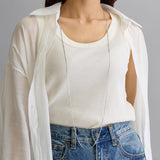 日本製 ジュエリー スネーク チェーン ロング ネックレス スタイリッシュ ゴールド・シルバーの2色展開 (OP-N29)