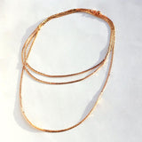 日本製 ジュエリー スネーク チェーン ロング ネックレス スタイリッシュ ゴールド・シルバーの2色展開 (OP-N29)