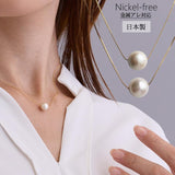 日本製 ジュエリー ネックレス 1粒 コットンパール パール チェーン フォーマル  コットンパールと、艶やかなキスカパールの2つのパールから選べる (op-n45)