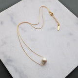 日本製 ジュエリー ネックレス 1粒 コットンパール パール チェーン フォーマル  コットンパールと、艶やかなキスカパールの2つのパールから選べる (op-n45)