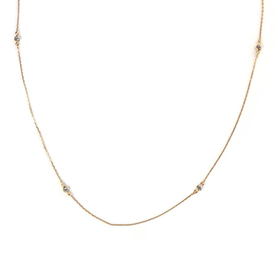 日本製 ジュエリー ネックレス ロングネックレス ペンダント 6粒 ビジュー ステーション ゴールド・シルバーの2色展開 (op-n58)