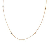 日本製 ジュエリー ネックレス ロングネックレス ペンダント 6粒 ビジュー ステーション ゴールド・シルバーの2色展開 (op-n58)