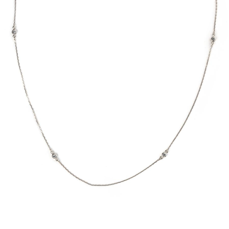 日本製 ジュエリー ネックレス ロングネックレス ペンダント 6粒 ビジュー ステーション ゴールド・シルバーの2色展開 (op-n58)