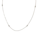 日本製 ジュエリー ネックレス ロングネックレス ペンダント 6粒 ビジュー ステーション ゴールド・シルバーの2色展開 (op-n58)