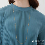 日本製 ジュエリー ネックレス ロングネックレス ペンダント 6粒 ビジュー ステーション ゴールド・シルバーの2色展開 (op-n58)