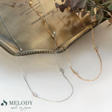 日本製 ジュエリー ネックレス ロングネックレス ペンダント 6粒 ビジュー ステーション ゴールド・シルバーの2色展開 (op-n58)