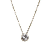 日本製 ジュエリー ネックレス シンプル 1粒 ビジュー ペンダント 小ぶり ゴールド・ピンクゴールド・シルバーの3色展開 OP-N7