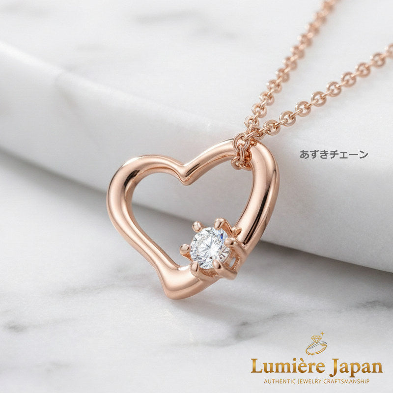 新商品 日本製 オープンハートシルバーネックレス シルバー925 ピンクゴールド プラチナ仕上げ 2カラー展開
