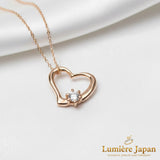 新商品 日本製 オープンハートシルバーネックレス シルバー925 ピンクゴールド プラチナ仕上げ 2カラー展開
