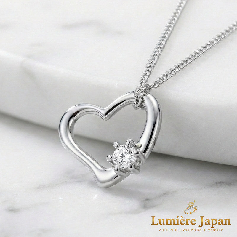 新商品 日本製 オープンハートシルバーネックレス シルバー925 ピンクゴールド プラチナ仕上げ 2カラー展開