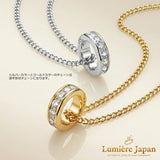 新商品 日本製 フルエタニティリングペンダントネックレス ピンクゴールド ゴールド プラチナ仕上げ 3色展開