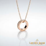 新商品 日本製 フルエタニティリングペンダントネックレス ピンクゴールド ゴールド プラチナ仕上げ 3色展開