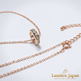 新商品 日本製 フルエタニティリングペンダントネックレス ピンクゴールド ゴールド プラチナ仕上げ 3色展開