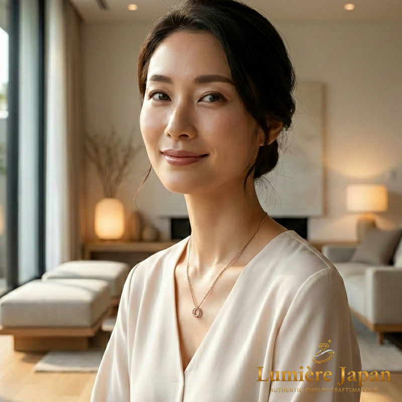 新商品 日本製 フルエタニティリングペンダントネックレス ピンクゴールド ゴールド プラチナ仕上げ 3色展開