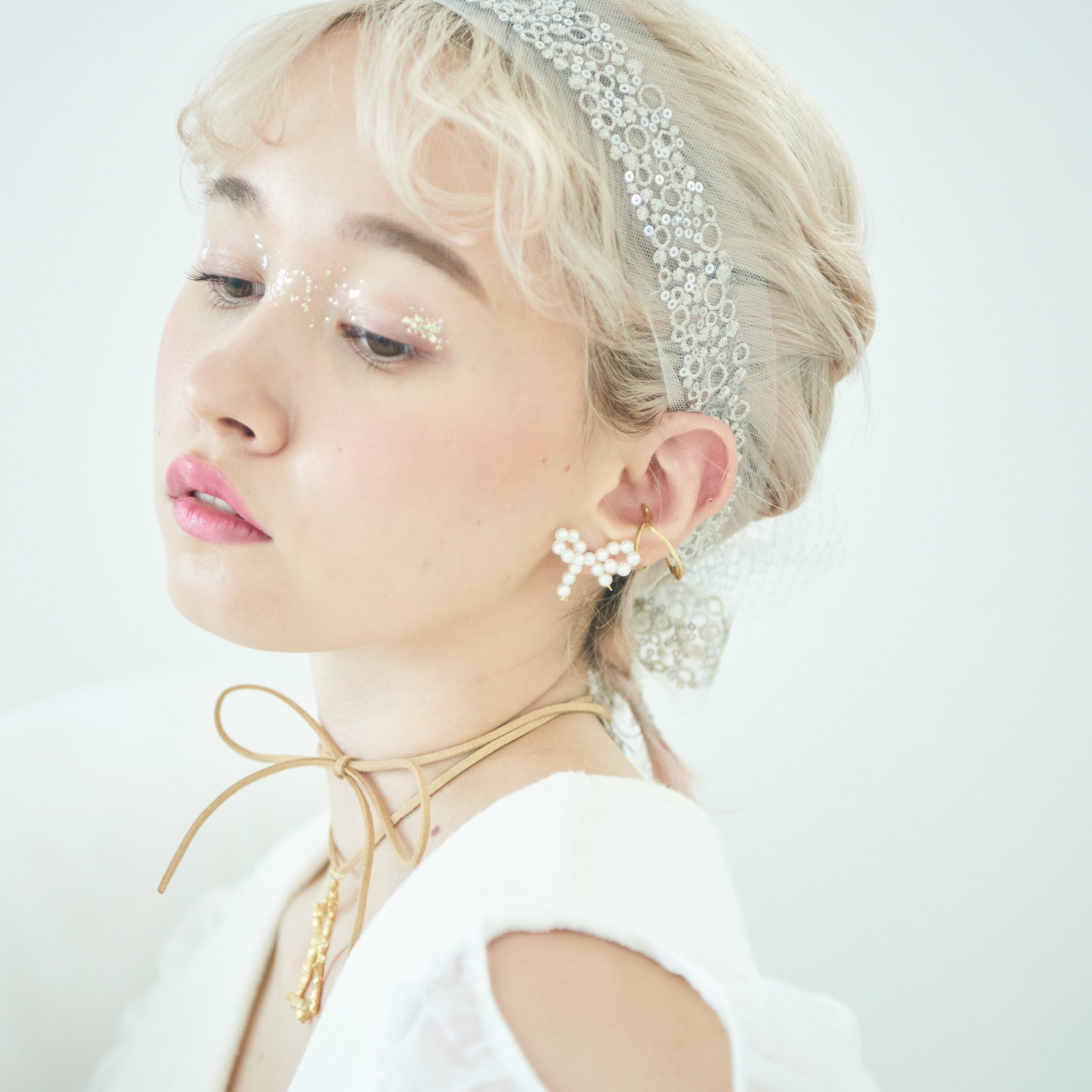 Pearl Mini Bow Pierce/Earrings