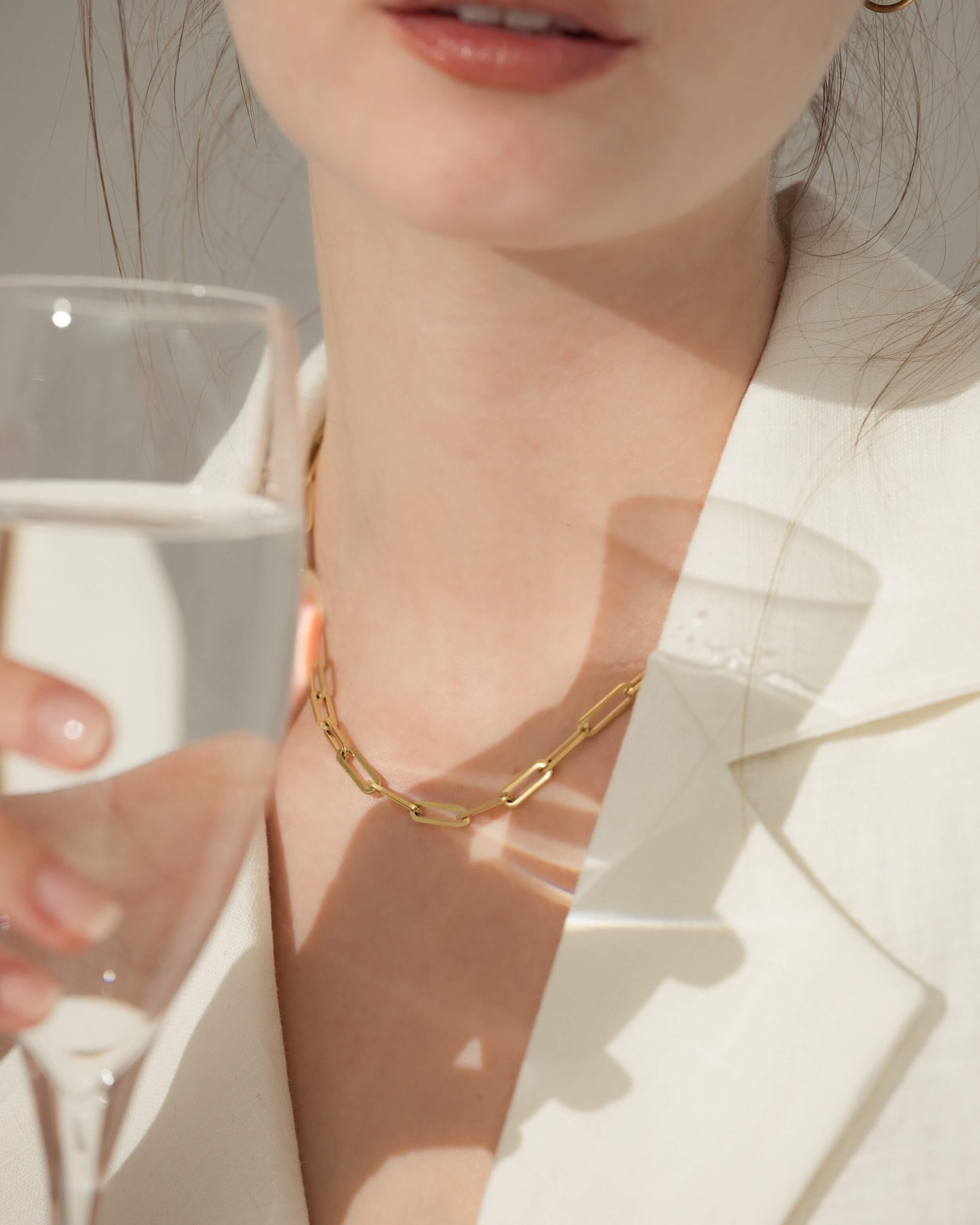 [ゴールド] ペーパーチェーンネックレス