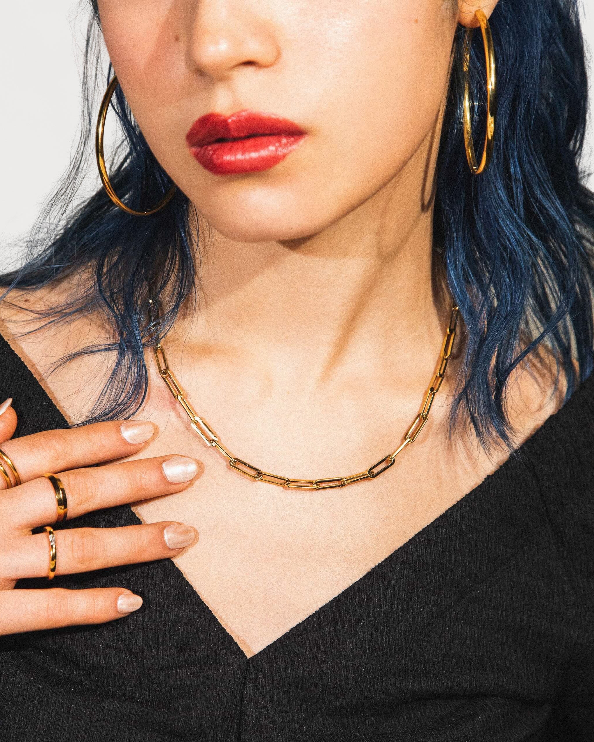 [ゴールド] ペーパーチェーンネックレス