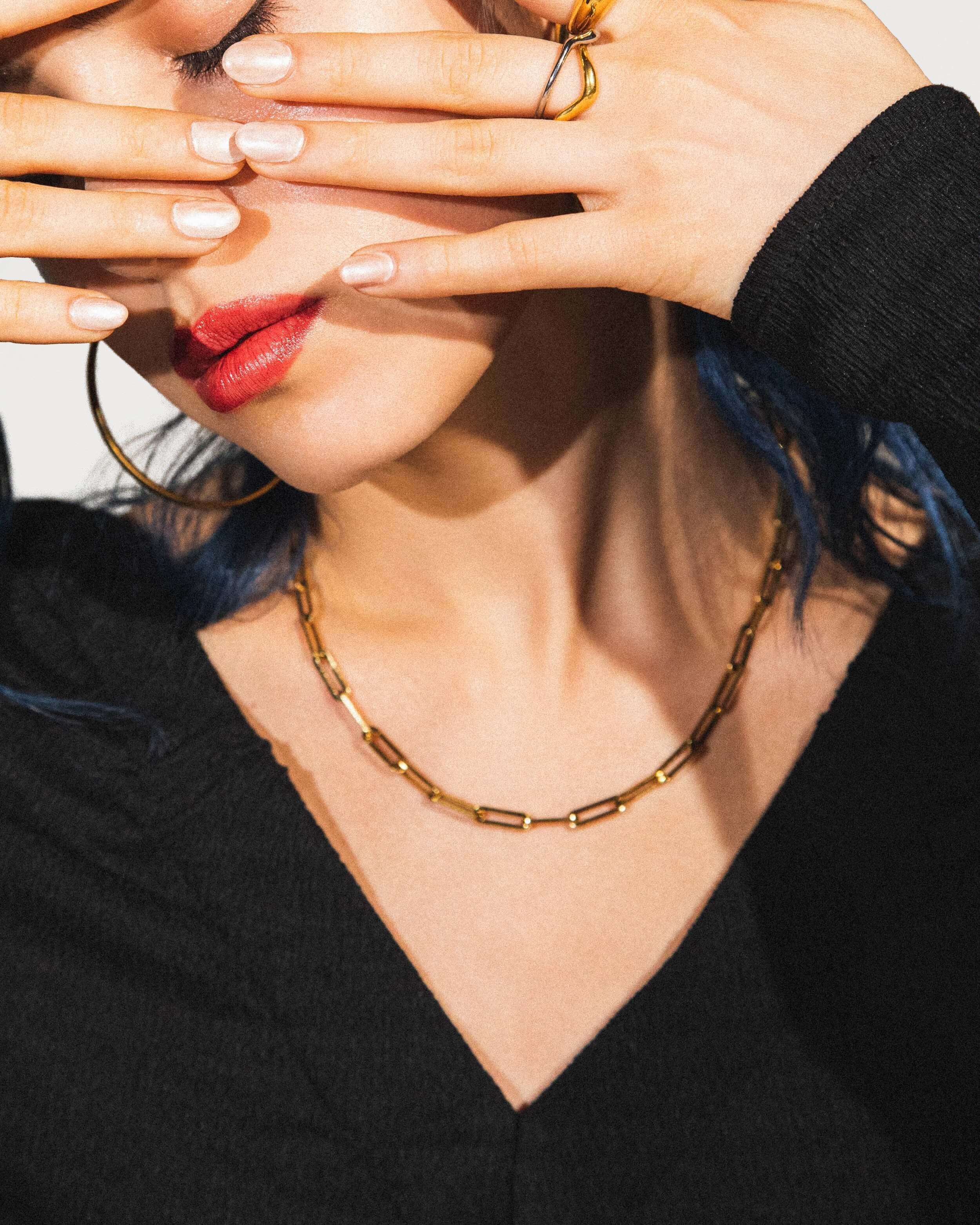 [ゴールド] ペーパーチェーンネックレス