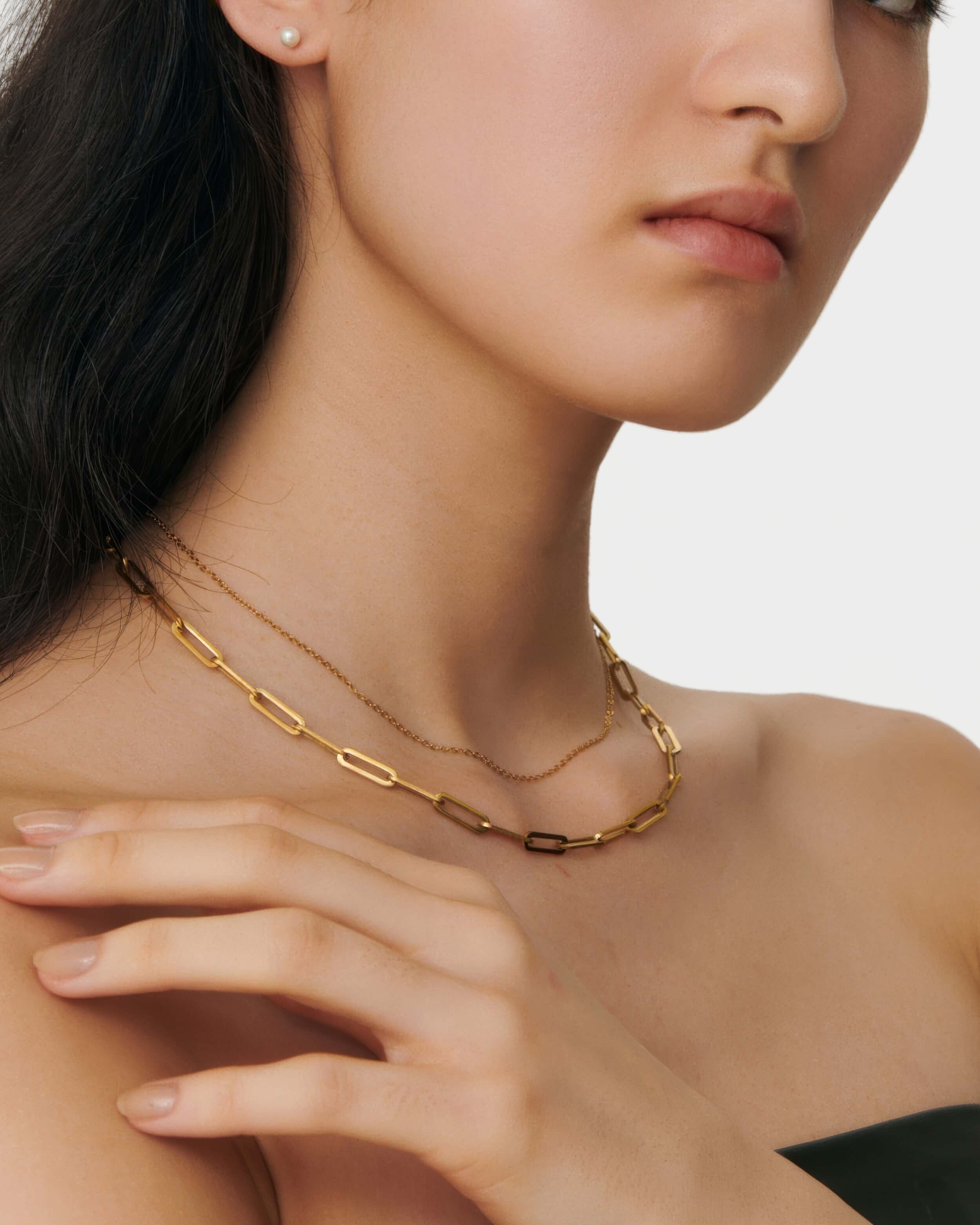 [ゴールド] ペーパーチェーンネックレス