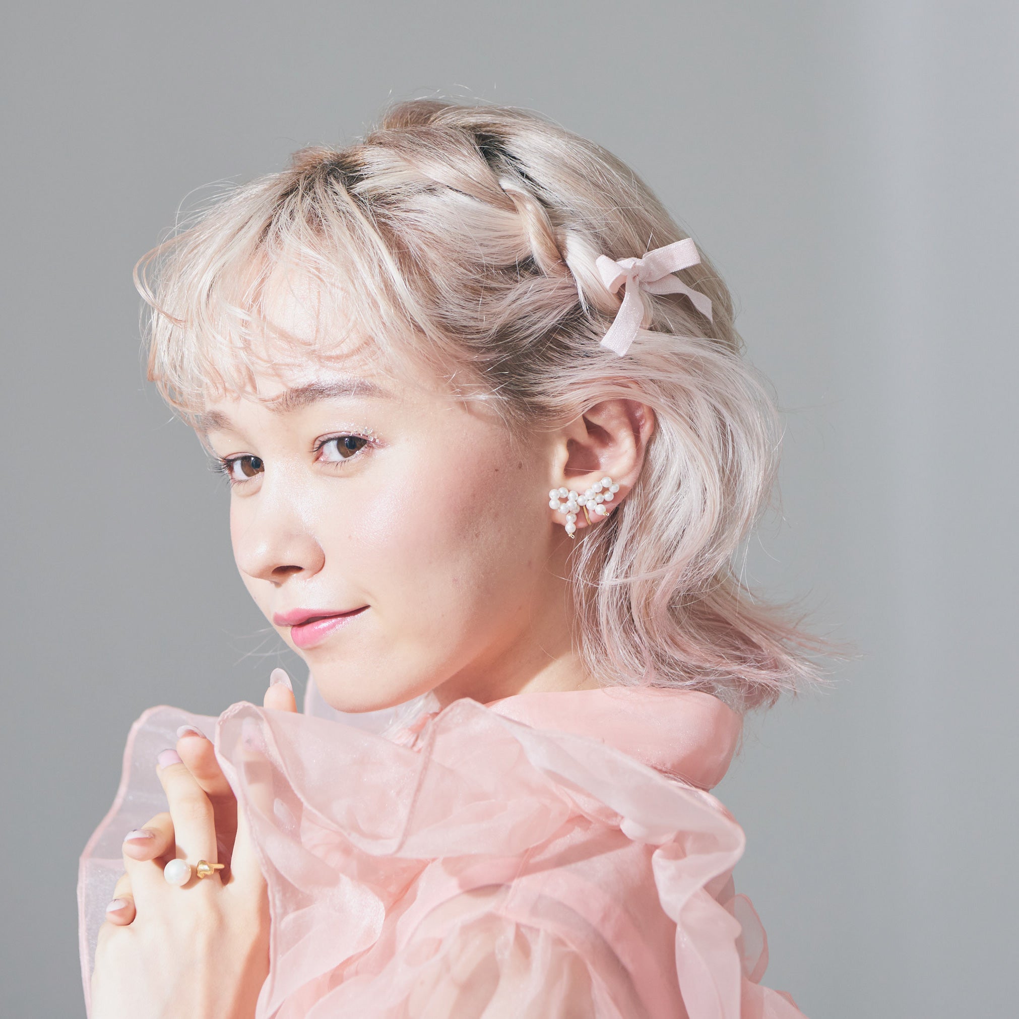 Pearl Mini Bow Pierce/Earrings